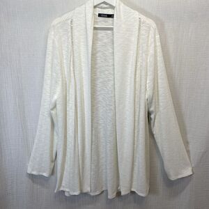 Cure Cardigan  Women Size 2XL White Minimalist Casual Office Career NWT